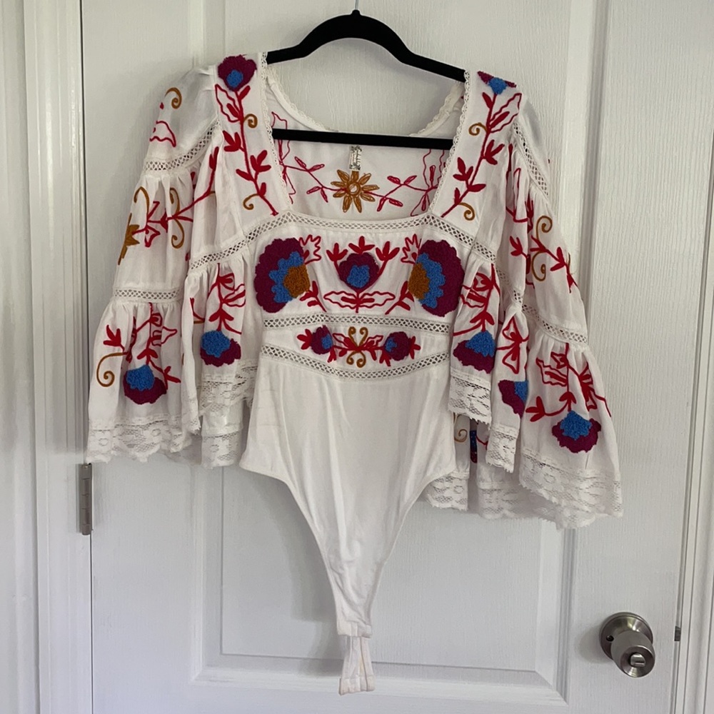 Bohemian embroidered bodysuit